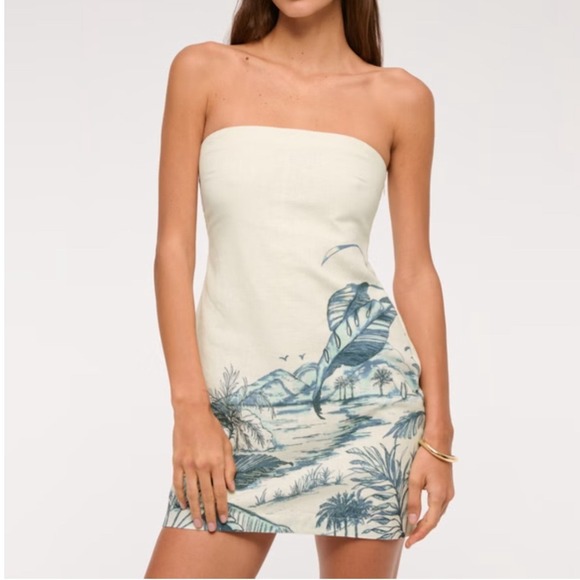 Abercrombie & Fitch Dresses & Skirts - New Abercrombie & Fitch Scarlett Strapless Linen Skort Strapless M Linen Blend